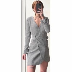 NEW Jason Wu Houndstooth Wrap Dress Medium